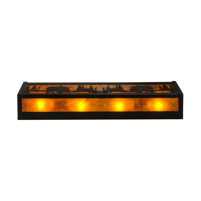 Rustic Lodge 4 - Light Bath Bar, Black