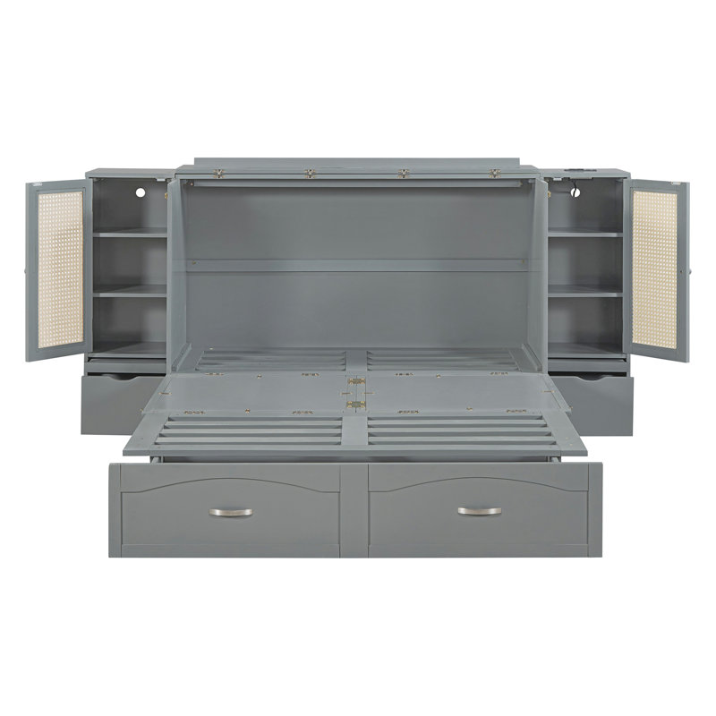 Damarco Murphy Bed, Gray, Full