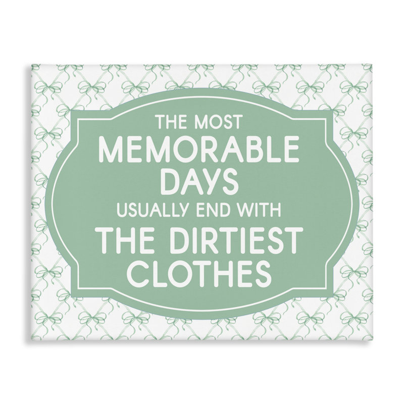 Memorable Days Laundry Phrase Canvas, design by Lettered and Lined, 36" H x 48" W
