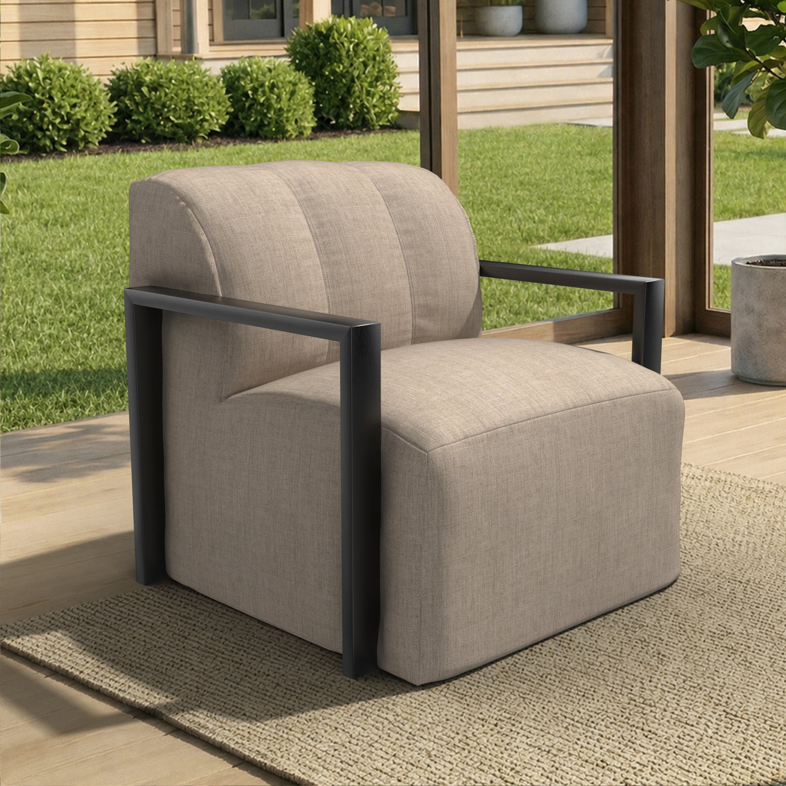 Rosalie Sunbrella® Patio Lounge Chair, Sunbrella® Cast Ash