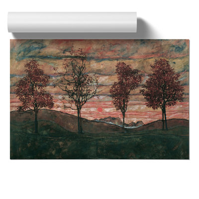 Four Trees by Egon Schiele - No Frame Painting