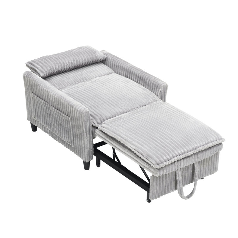 Canapé moderne avec petit fauteuil et canapé-lit, Gris