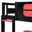 Lit superposé en bois robuste avec grands bureaux de jeu, design rouge moderne pour la maison