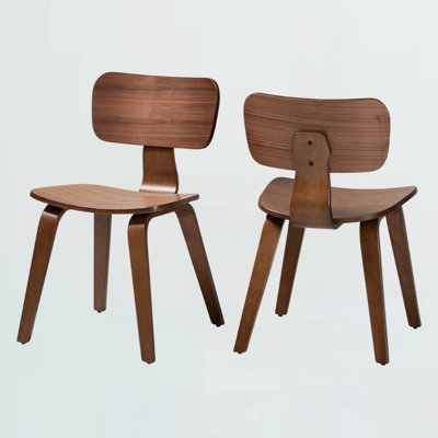 Imogene 2-Piece Dining Chair Set with Contoured Seat and Backrest, Mid-Century Style Side Chair for Dining Room or Kitchen