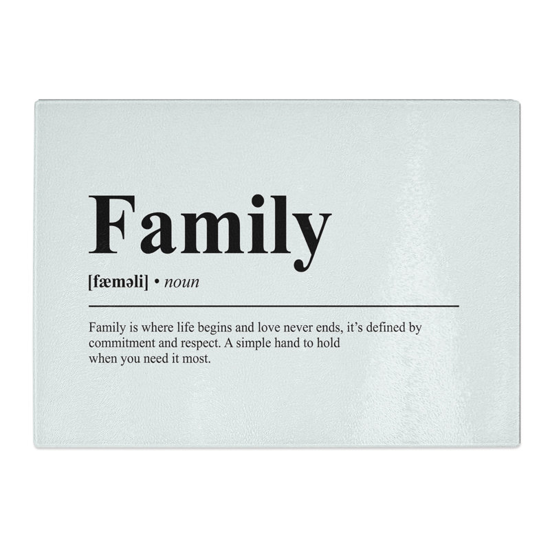 Dictionary Family Typography Chopping Board, 0.4cm H x 20cm W x 28.5cm L