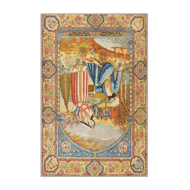 Tapis brun / bleu, Rectangle 3 pi x 5 pi