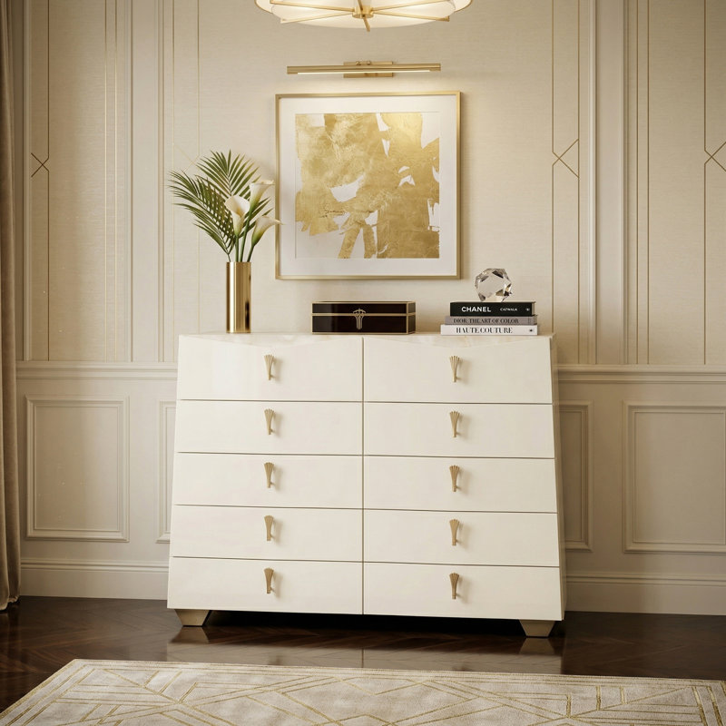 Fantosini 10-Drawer Mule Chest - Creamy Pearl