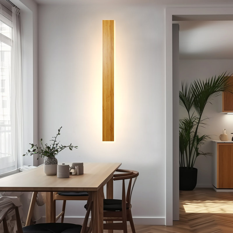 Applique murale encastrée à DEL en bois massif Javoris Steel, H 44,88 po x l 3,15 po x P 1,8 po