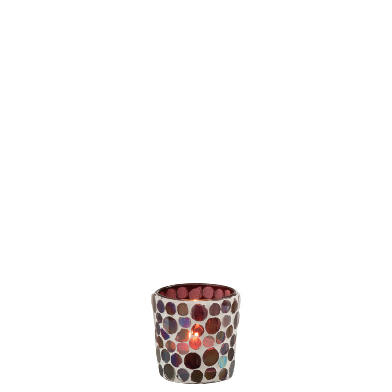 Glass Tabletop Tealight Holder, 6cm H x 6cm W x 6cm D