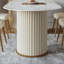 Modern Oval Dining Table, Cream Luxe Style-108432173