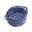 Tex Baskets With Integrated Handles Set Of 3, Blue, White Cotton 10,9,8 Inch