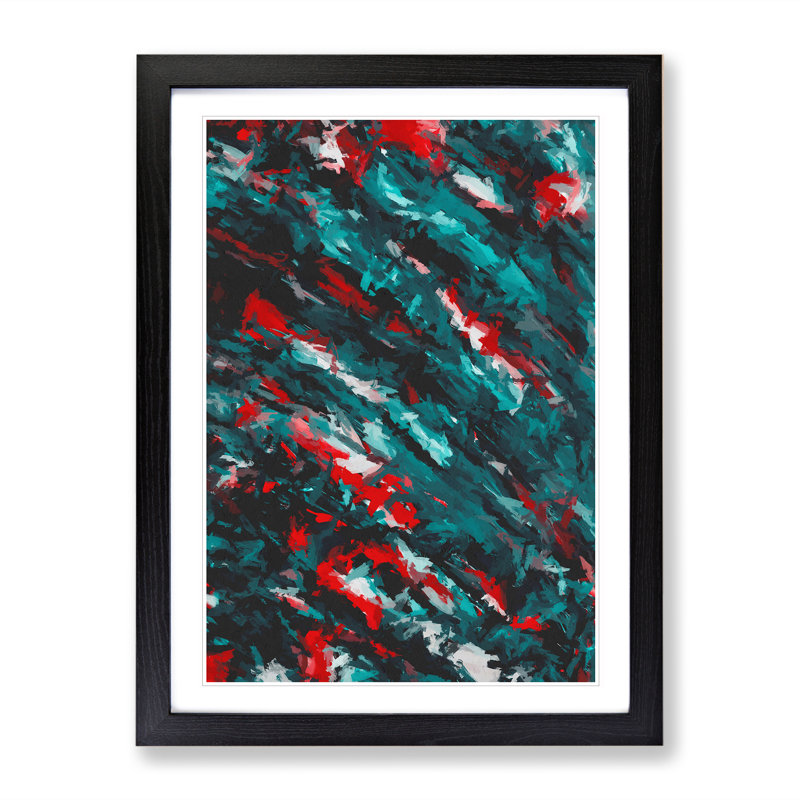 Twist And Turns Abstract - Single Picture Frame Print, 64cm H x 46cm W x 2cm D, Black Framed