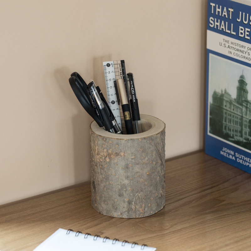 Wood Round Flatware Caddy