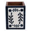 Organisateur de bureau décoratif carré avec motif floral et pétale - Rangement d'accessoires de bureau polyvalent pour les espaces de chambre à coucher, de cuisine ou de salle de bain - 4 po, bleu-1510499422