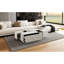 Table basse rectangulaire blanche 47,2 po avec 2 tiroirs, plateau coulissant, rangements cachés, rangement spacieux, tiroirs