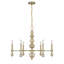 Lustre 6 lumières Crescent en laiton noble