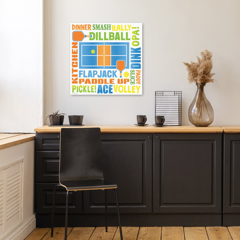 Pickleball Termes, typographie sportive contemporaine, typographie, art contemporain, H 18 po x l 18 po