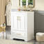 Meuble-lavabo moderne de 24 po comprenant un lavabo en céramique, un pied en bois massif et deux tablettes pour un cadre de rangement spacieux, fonctionnel et fonctionnel, une solution pratique et spacieuse-1414431297-1414431310