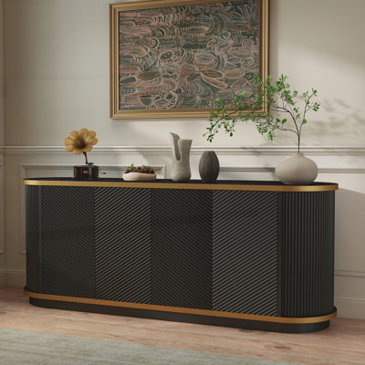 63" Sideboard Cabinet with Storage, 4-Door Buffet Cabinet for Dining Room, Living Room
