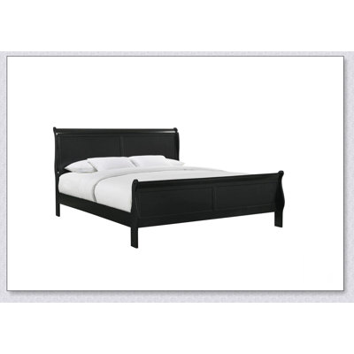 Louis Phillipe Queen Size Panel Sleigh Bed Solid Wood Wooden Bedroom Furniture