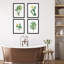 «Green Blooming Flower», ensemble de 4 fleurs de cactus du désert, impression murale encadrée sur papier, impression de 4 pièces-93012483-93012484