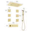 Système de douche thermostatique à 5 fonctions avec douchette à main, 6 jets corporels, lumière DEL et barre coulissante-134316363
