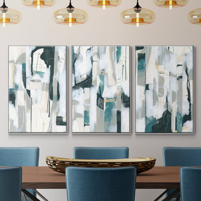 Sea Cavern Strata I, reproduction d'art encadrée sur toile 3 pièces
