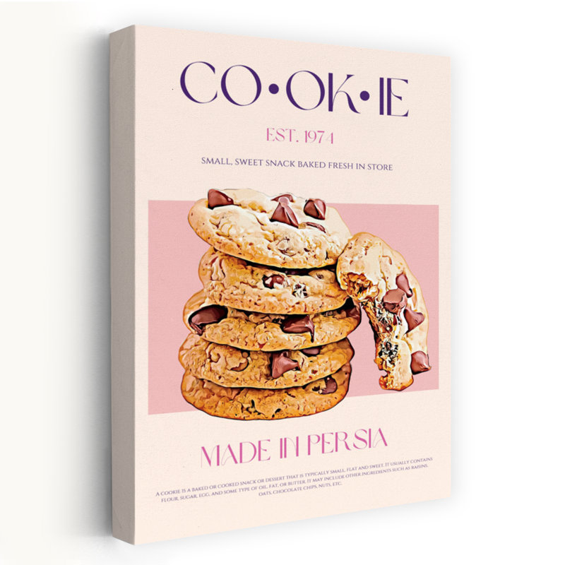 Warm Warm Chip Cookies, art mural contemporain, H 48 po x l 32 po