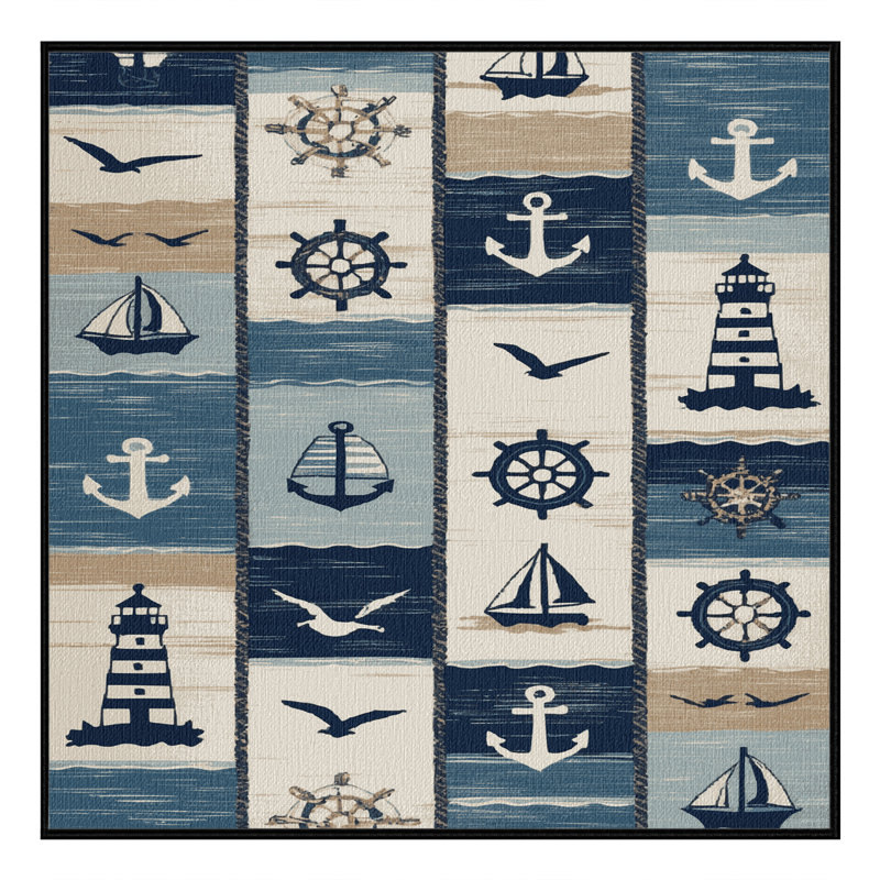  Tapis nautique lavable New England, Carré 7 pi