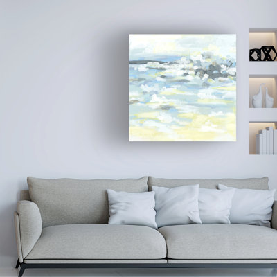 Wrapped Canvas Wall Art - June Erica Vess  'Citrus Surf II' Wall Art for Living Room, Bedroom, or Office Décor  - 24x24