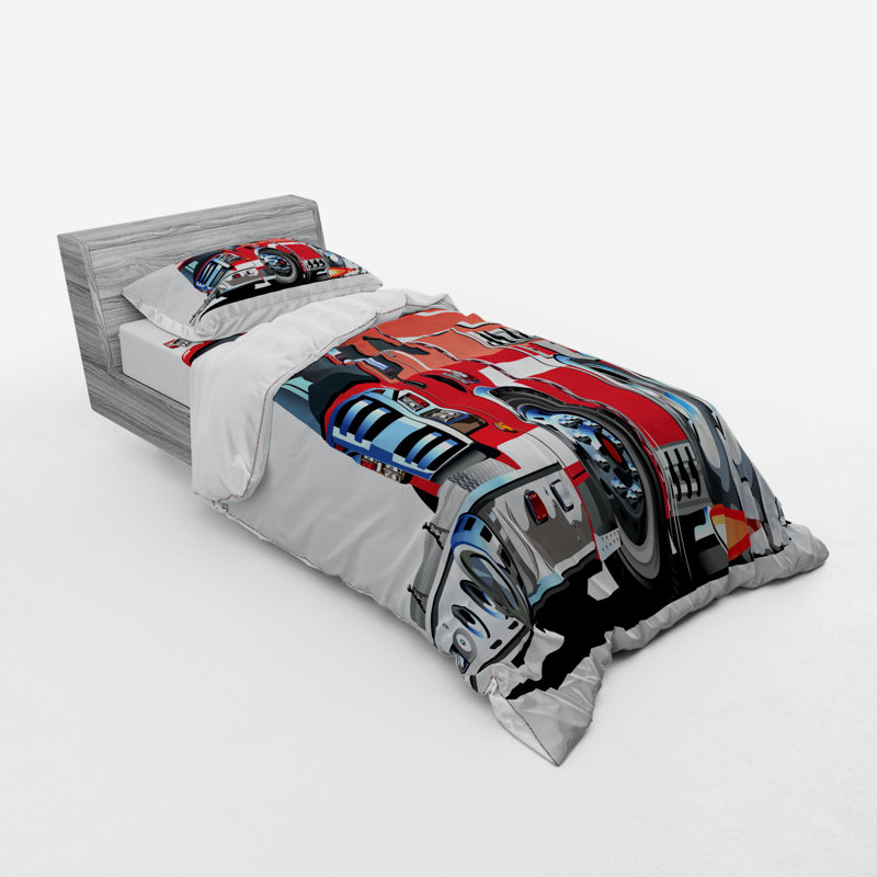 Ensemble de housse de couette moderne et contemporaine en microfibre rouge, Housse de couette simple TG + 2 articles suppléme