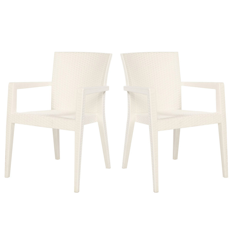 Montana Outdoor Stacking Dining Armchair, White