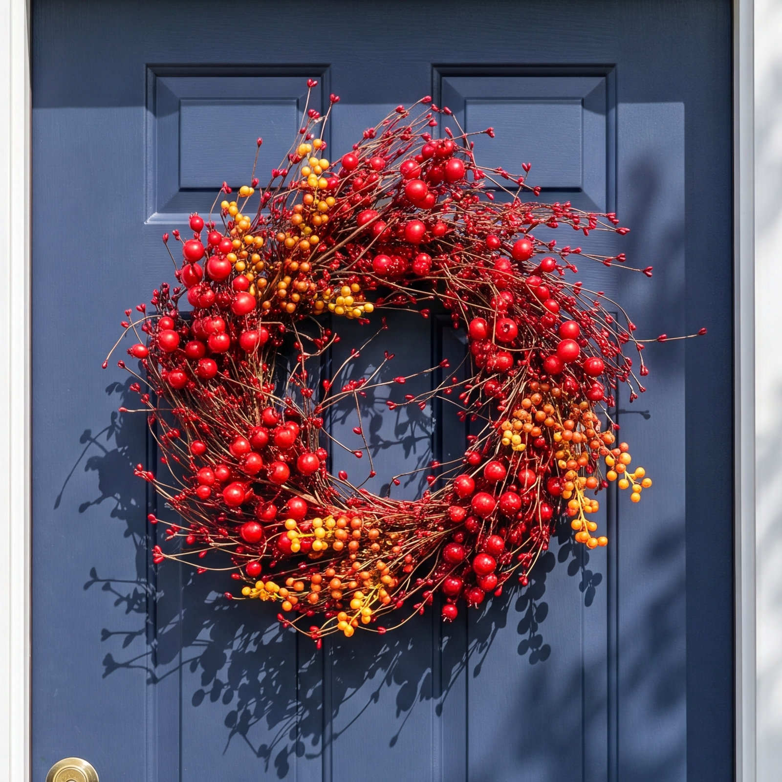22" Handcrafted Berry and Twig Christmas Wreath