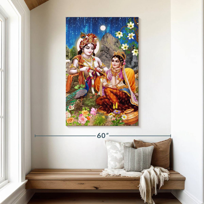 Adella Lovers Radha And Krishna, 48" H x 32" W