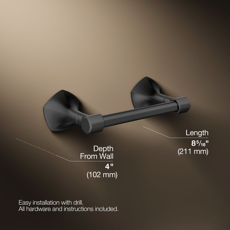 Occasion Pivoting Toilet Paper Holder, Matte Black