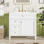 Meuble-lavabo 36 po avec lavabo supérieur, meuble-lavabo moderne avec 2 tiroirs et tiroir escamotable, meuble-lavabo simple-2087745815-2087745814