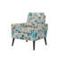Fauteuil d'appoint à motif floral avec dossier uni et pieds en bois massif-1567278660
