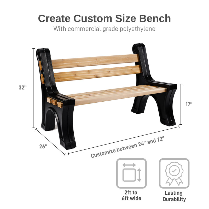 Banc de jardin extérieur, Noir