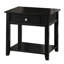 Table de bout noire avec espace de rangement inférieur - 22 po
