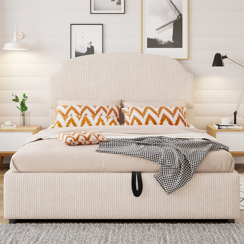 Ottoman Storage Bed, Beige