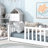 Twin Floor Platform Bed with Fence without Door-1641684355
