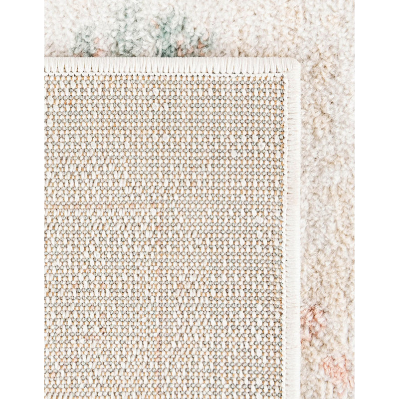 Hagood Oriental Area Rug in Ivory, Square 7'1"