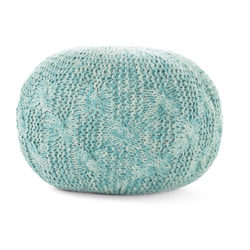 Pouf tricoté manuellement pour un coussin de sol, limite de poids de 200 lb, 20 po x 20 po x 14 po, rempli de perles
