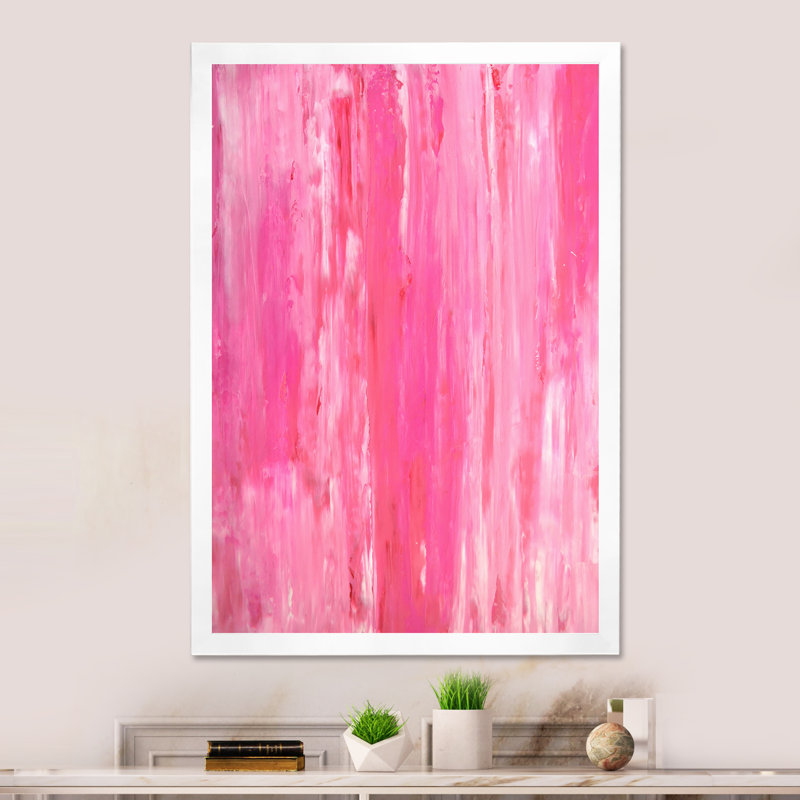 Shades Of Pink Universe - Art sur toile moderne et contemporain, Cadre photo blanc, H 32 po x l 16 po x P 1 po