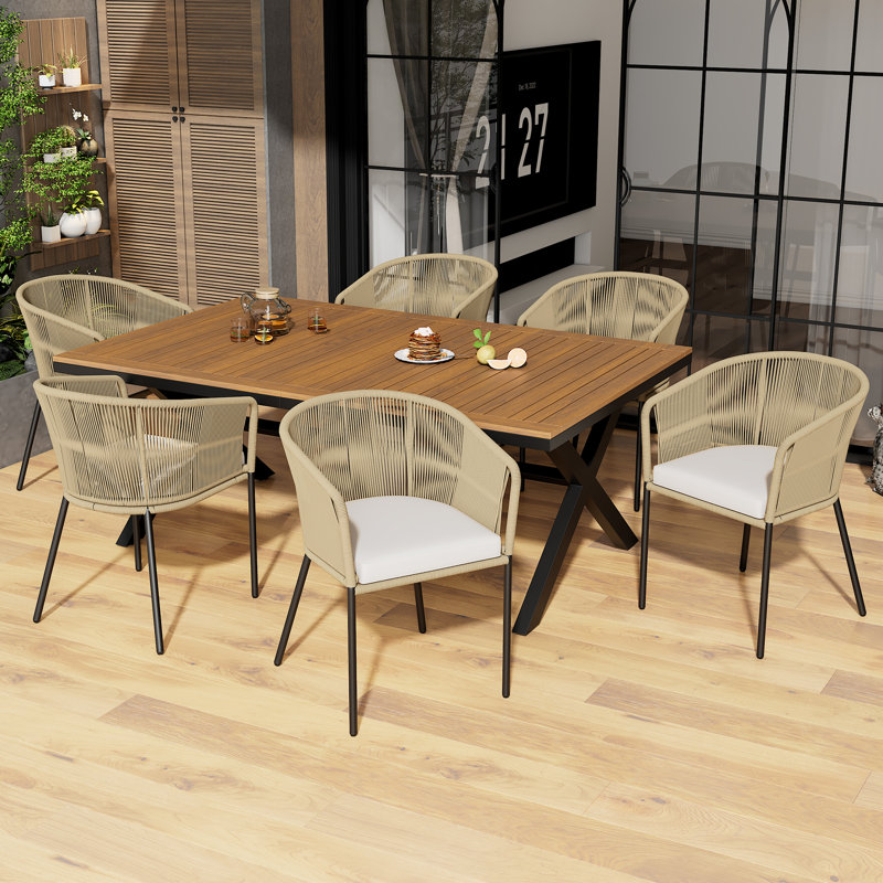 6 - Person Patio Dining Set with Rectangular Table