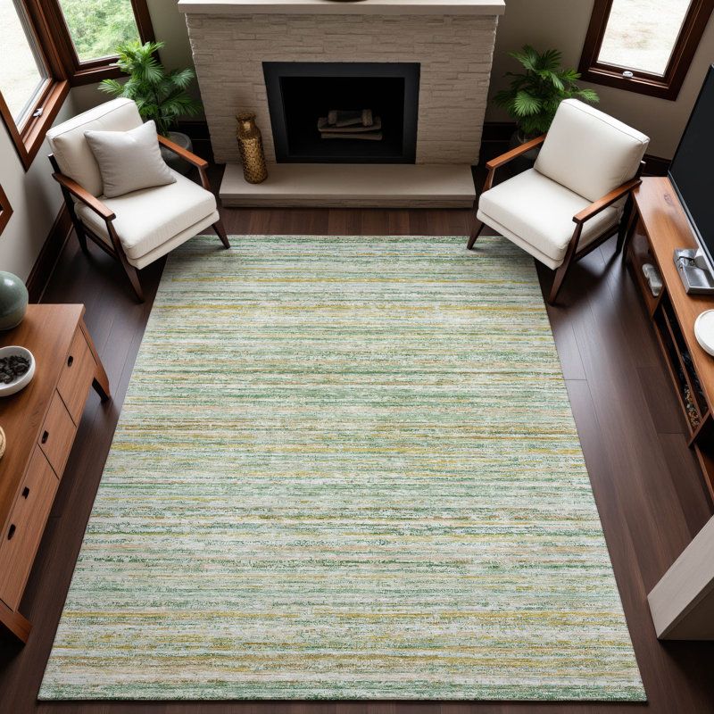 Tapis à rayures lavable à la machine Premium AMF1239, Rectangle 5 pi x 7 pi 6 po