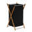 Bindvasini X-Frame Bamboo Hamper, Washable Black Liner and Bamboo Frame, and Renewable, Folds for Storage, Simple and Chic, Natural