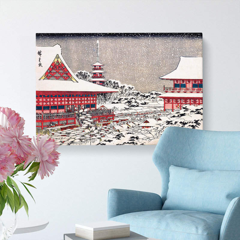 Kinryuzan Temple by Utagawa Hiroshige - Wrapped Canvas Art - Wrapped Canvas, 40cm H x 60cm W x 3cm D