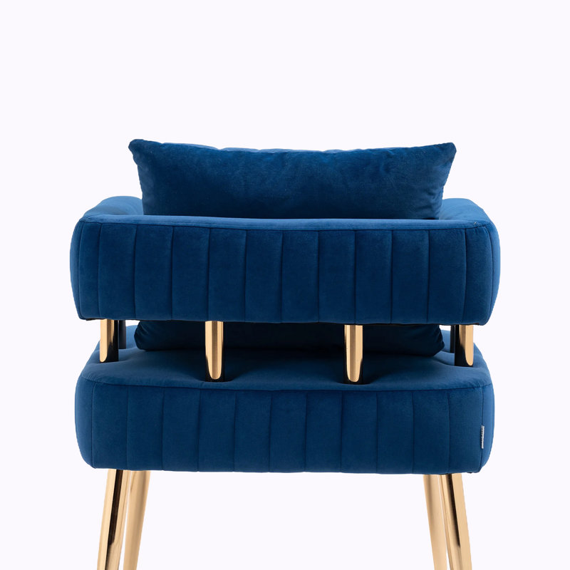 Izayah Upholstered Armchair, Blue Velvet