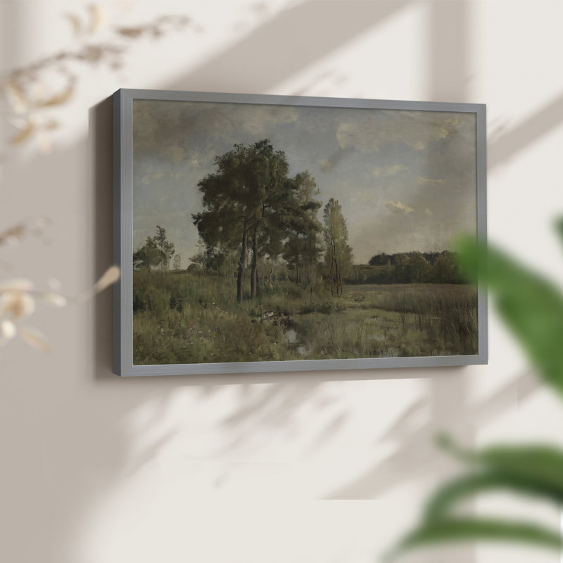Paysages rétro-CDXLV - reproduction encadrée, H 16 po x l 20 po, Gris